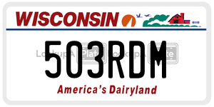 503RDM  license plate in WI