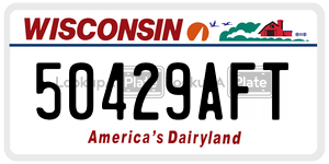 50429AFT  license plate in WI