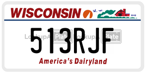 513RJF  license plate in WI