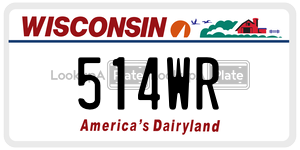 514WR license plate in Wisconsin