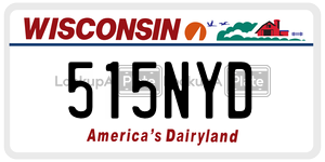 515NYD  license plate in WI