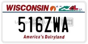 516ZWA  license plate in WI
