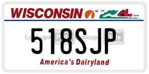 518SJP license plate in Wisconsin
