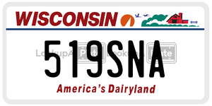519SNA  license plate in WI