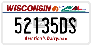 52135DS  license plate in WI