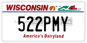 522PMY  license plate in WI