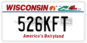 526KFT license plate in Wisconsin