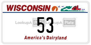 53  license plate in WI