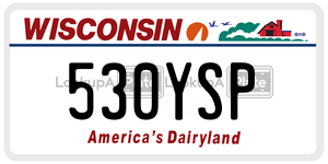530YSP  license plate in WI