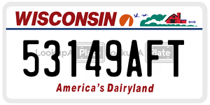 53149AFT  license plate in WI