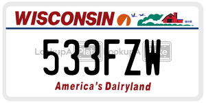 533FZW  license plate in WI