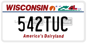 542TUC  license plate in WI