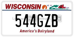 544GZB  license plate in WI