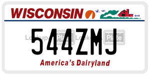 544ZMJ  license plate in WI