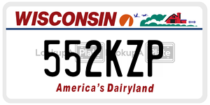 552KZP  license plate in WI