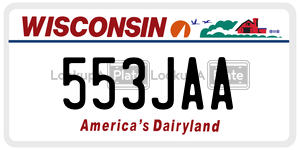 553JAA  license plate in WI