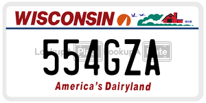 554GZA  license plate in WI