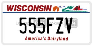 555FZV  license plate in WI