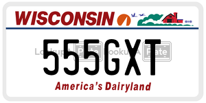 555GXT  license plate in WI