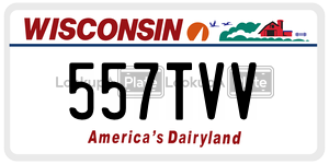 557TVV  license plate in WI