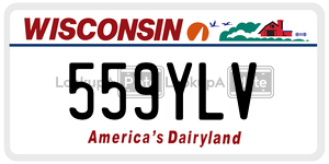 559YLV  license plate in WI