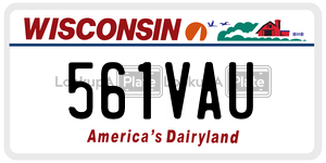 561VAU  license plate in WI