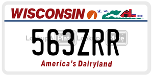 563ZRR  license plate in WI