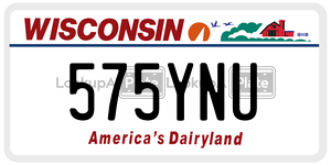 575YNU  license plate in WI