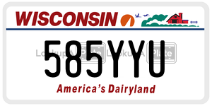 585YYU  license plate in WI