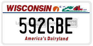 592GBE  license plate in WI