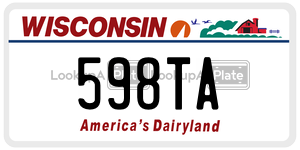 598TA  license plate in WI