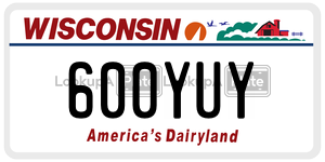 600YUY  license plate in WI