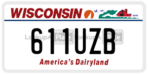 611UZB license plate in Wisconsin