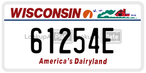 61254E  license plate in WI