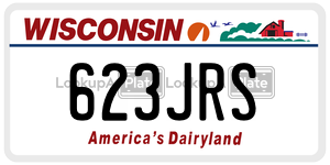 623JRS  license plate in WI
