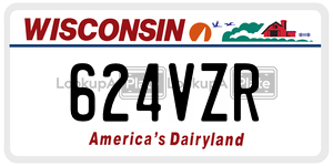 624VZR  license plate in WI