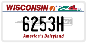 6253H  license plate in WI