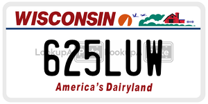 625LUW  license plate in WI