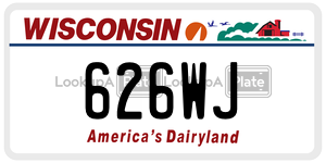 626WJ  license plate in WI