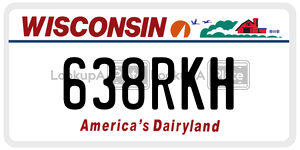638RKH  license plate in WI