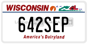 642SEP license plate in Wisconsin