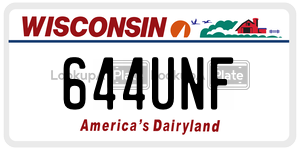644UNF  license plate in WI