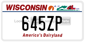 645ZP  license plate in WI