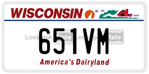 651VM  license plate in WI