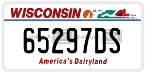 65297DS  license plate in WI