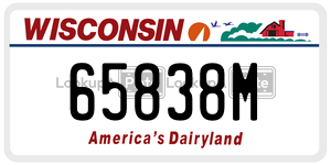 65838M  license plate in WI