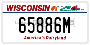 65886M  license plate in WI