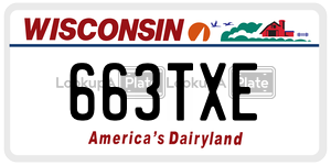 663TXE  license plate in WI