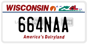 664NAA  license plate in WI