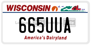 665UUA  license plate in WI